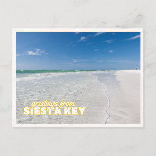 Groeten van Siesta Key Florida Strand Vintage Briefkaart