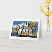 Groeten van Sioux Falls, Zuid-Dakota! Retro Kaart (Gele Bloem)