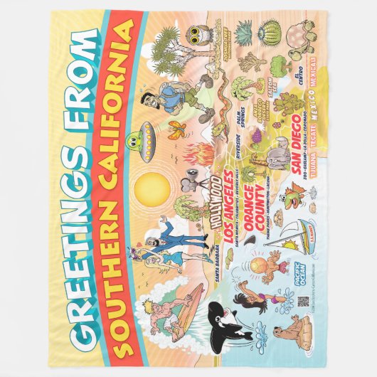 Groeten van SoCal Fleece Deken (Voorkant)