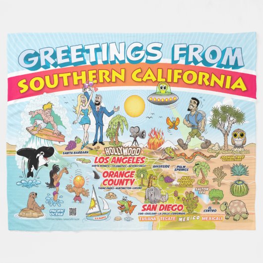 Groeten van SoCal Fleece Deken (Voorkant (Horizontaal))