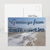 Groeten van South Carolina State Flag USA Heart Briefkaart (Voorkant / Achterkant)