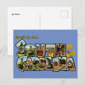  groeten van South Carolina Travel Briefkaart (Voorkant / Achterkant)