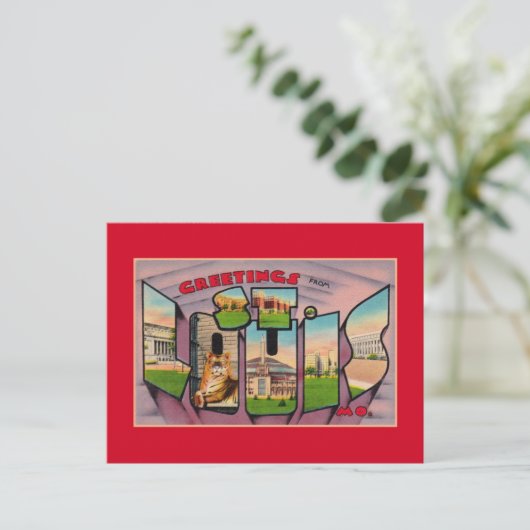  groeten van St. Louis MO Briefkaart (Staand voorkant)