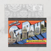 Groeten van St. Paul Minnesota, Vintage Briefkaart (Voorkant / Achterkant)