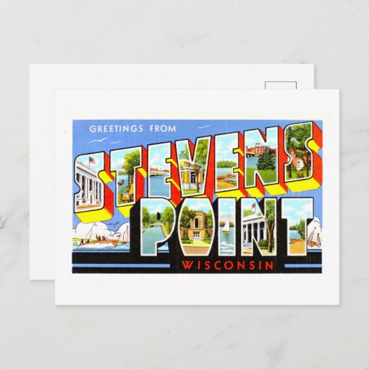 groeten van Stevens Point, Wisconsin, Briefkaart (Voorkant / Achterkant)