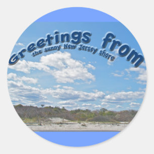 Groeten van Sunny New Jersey Shore Stickers