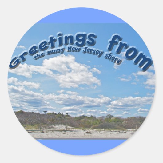 Groeten van Sunny New Jersey Shore Stickers (Voorkant)