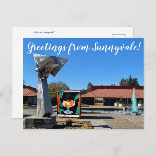 Groeten van Sunnyvale. Briefkaart (Voorkant / Achterkant)