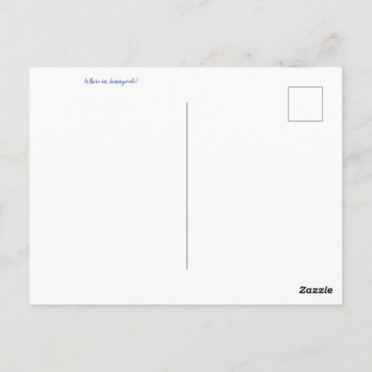 Groeten van Sunnyvale. Briefkaart (Achterkant)