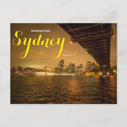 Groeten van Sydney Australia Cruise Briefkaart (Voorkant)