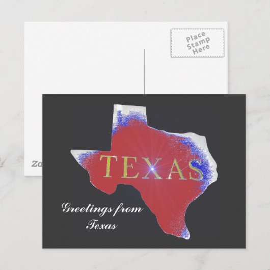 groeten van texas staat briefkaart (Voorkant / Achterkant)