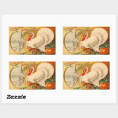 Groeten van Thanksgiving White Turkey  Rechthoekige Sticker (Vel)