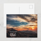 Groeten van Utah Berg Zonsondergang Ansichtkaart Briefkaart (Voorkant / Achterkant)