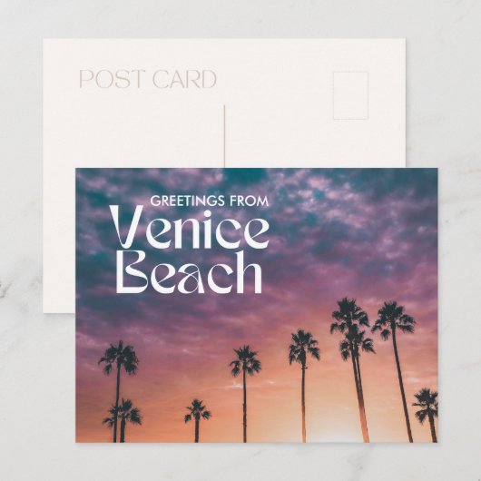 Groeten van Venice Beach Sunset Briefkaart (Voorkant / Achterkant)