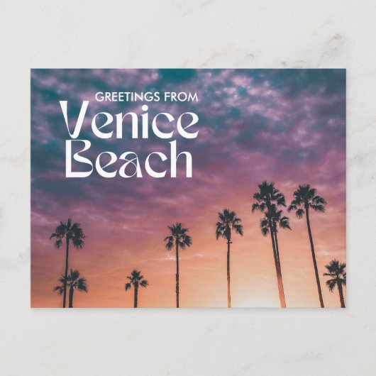 Groeten van Venice Beach Sunset Briefkaart (Voorkant)