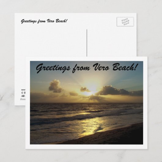 Groeten van Vero Beach! Briefkaart (Voorkant / Achterkant)