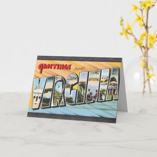 Groeten van Virginia, Vintage Kaart (Gele Bloem)