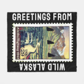 Groeten van Wild Alaska  postzegel Fleece Deken (Voorkant (Horizontaal))