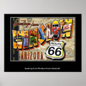 Groeten van Winslow Arizona Route 66 Poster (Voorkant)