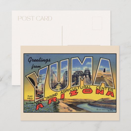Groeten van Yuma Grote Letter Briefkaart (Voorkant / Achterkant)
