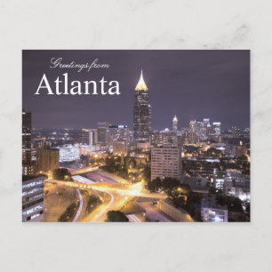 Groeten vanuit Atlanta Georgia Skyline Ansichtkaar Briefkaart