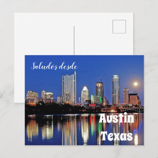Groeten vanuit Austin Texas - ansichtkaart Briefkaart (Voorkant / Achterkant)