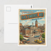 Groeten vanuit Baltimore MD Treinstation Retro Briefkaart (Voorkant / Achterkant)