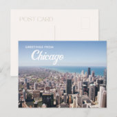 Groeten vanuit Chicago Ansichtkaart Briefkaart (Voorkant / Achterkant)