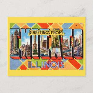 Groeten vanuit Chicago ansichtkaart Briefkaart