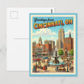 Groeten vanuit Cincinnati Ohio Fountain Square Briefkaart (Voorkant / Achterkant)