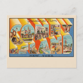 Groeten vanuit Coney Island grote letter ansichtka Briefkaart