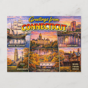 Groeten vanuit Connecticut Ansichtkaart Briefkaart