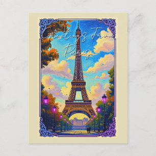 Groeten vanuit de Eiffeltoren van Parijs Europese Briefkaart