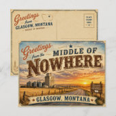 Groeten vanuit het midden van het niets Glasgow Mt Briefkaart (Voorkant / Achterkant)