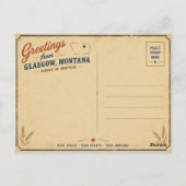 Groeten vanuit het midden van het niets Glasgow Mt Briefkaart (Achterkant)