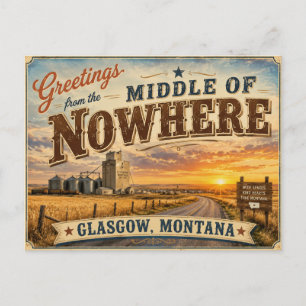Groeten vanuit het midden van het niets Glasgow Mt Briefkaart