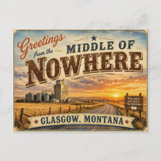 Groeten vanuit het midden van het niets Glasgow Mt Briefkaart