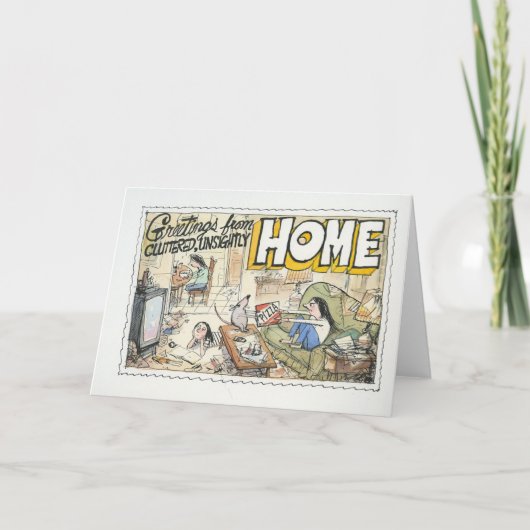 Groeten vanuit huis kaart (Voorkant)