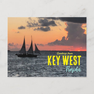 Groeten vanuit Key West Florida Zonsondergang Ansi Briefkaart