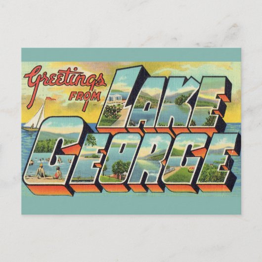 Groeten vanuit Lake George  Briefkaart (Voorkant)
