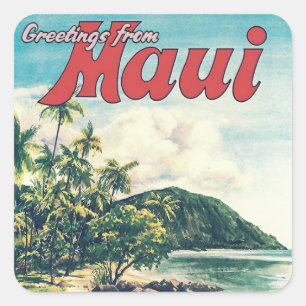 Groeten vanuit Maui, Hawaï Vierkante Sticker