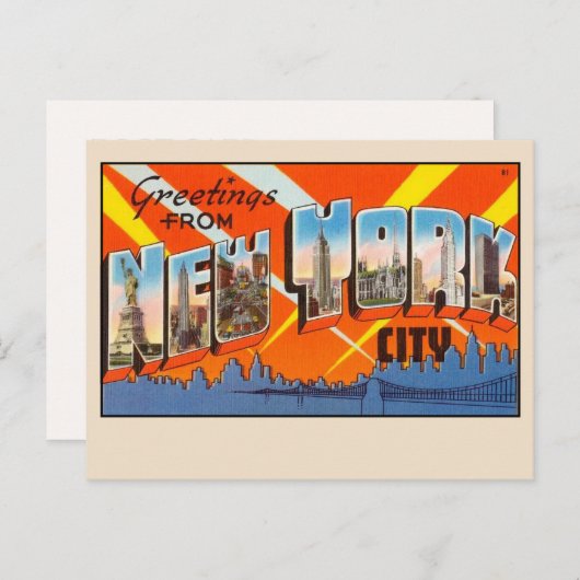 Groeten vanuit New York City Ansichtkaart Briefkaart (Voorkant / Achterkant)