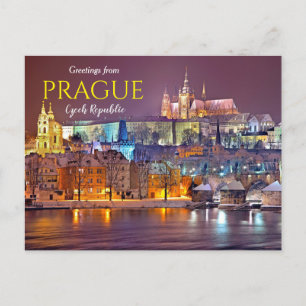 Groeten vanuit Praag Tsjechië Ansichtkaart   Briefkaart