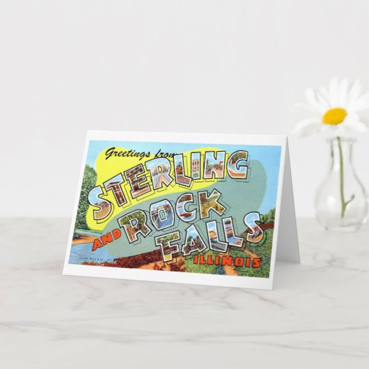 Groeten vanuit Sterling en Rock Falls, Illinois Kaart (Kleine Plant)