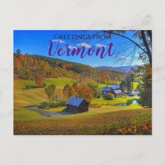 Groeten vanuit Vermont Foliage Reisposter Briefkaart (Voorkant)