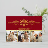 Groeten voor de feestdagen Familie foto's Kerstmis (Staand Voorkant)