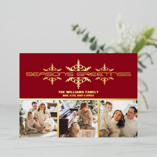 Groeten voor de feestdagen Familie foto's Kerstmis (Staand Voorkant)