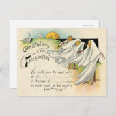 groeten voor Halloween-uitnodiging Briefkaart (Voorkant / Achterkant)