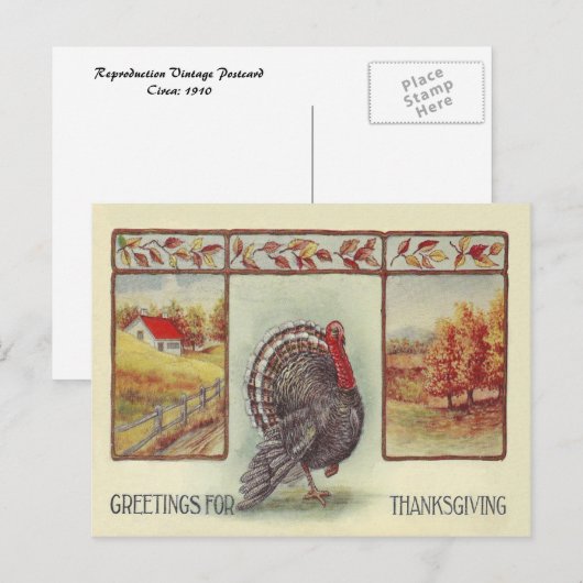 Groeten voor Thanksgiving Feestdagenkaart (Voorkant / Achterkant)