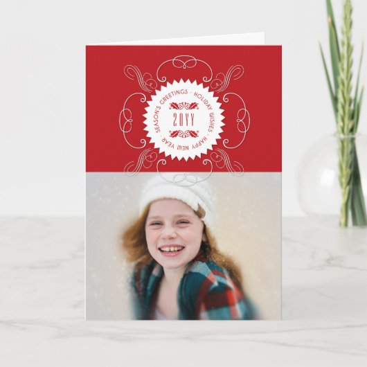 Groetende wensen voor de feestdagen Gelukkig Nieuw (Voorkant)